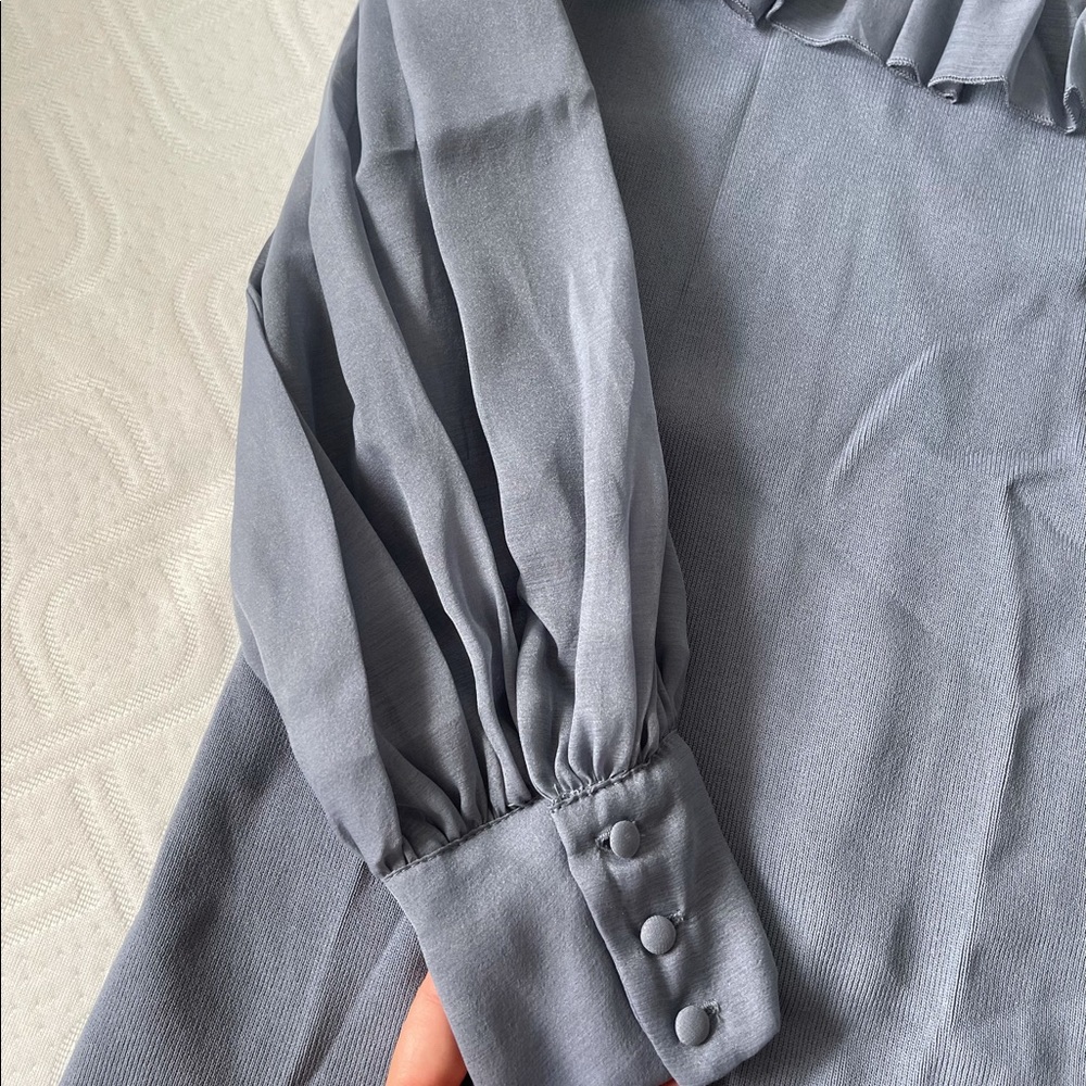 ZARA KNIT ORGANZA DRESS - Picture 14 of 15
